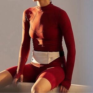 Free People Good Karma High Neck Layer In Cherry Berry. NWOT! Sz XS/S